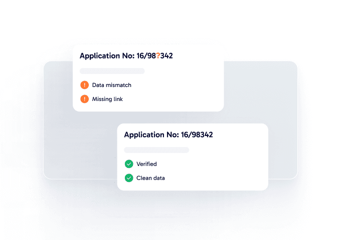 Illustration of patent data migration and cleanup workflow.